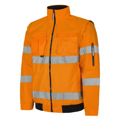 AGINOLA fényvisszaverő kabát 2 az 1-ben, narancssárga 3XL