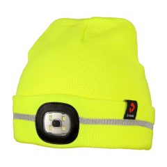   ALAPOX LED láthatósági bélelt sapka LED-es fejlámpával fényvisszaverő sárga