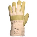 MŰBŐR KESZTYŰ, SÁRGA NITRIL/CSÍKOS VÁSZON KÉZHÁT_10(csgt)