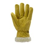 BŐRKESZTYŰ, TÉLI,ISLANDE,SÁRGA SZÍNMARHA/SZŐRMEBÉLÉS 32CM_11