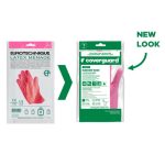 HTG RÓZSASZÍN GUMIKESZTYŰ, 30CM/0,4MM, BOLYHOZOTT BELSŐ_S