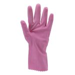 HTG RÓZSASZÍN GUMIKESZTYŰ, 30CM/0,4MM, BOLYHOZOTT BELSŐ_M