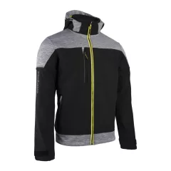 BANJO FEKETE/SZÜRKE SOFTSHELL DZSEKI, LIME CIPZÁR_L