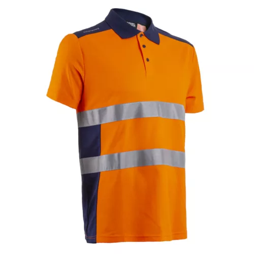 OKI FLUO NARANCS/SÖTÉTKÉK RÖVID UJJÚ GALLÉROS PÓLÓ_2XL