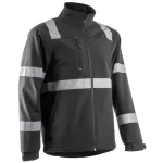 VIGILE FEKETE SOFTSHELL DZSEKI FÉNYVISSZAVERŐ CSÍKKAL_3XL