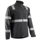 VIGILE FEKETE SOFTSHELL DZSEKI FÉNYVISSZAVERŐ CSÍKKAL_3XL