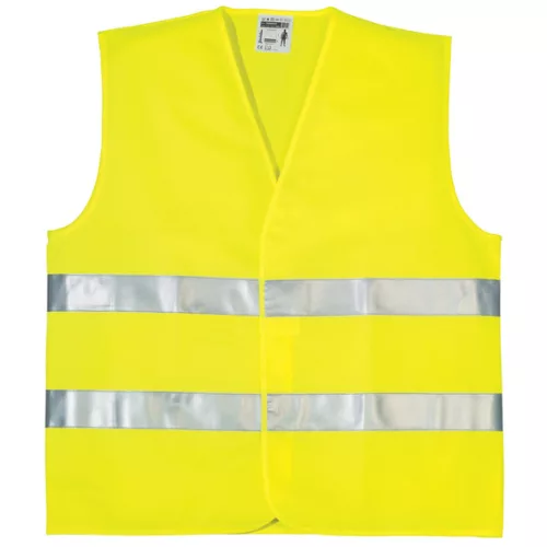 FLUO JÓL LÁTHATÓSÁGI MELLÉNY, 2 KERESZTCSÍK, SÁRGA_M  (csgt)