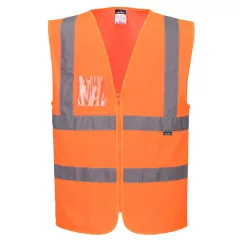 Hi-Vis cipzáras, fényvisszaverős láthatósági mellény