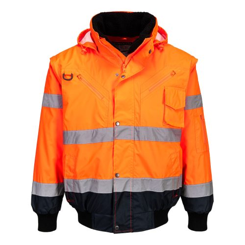 Hi-Vis 3 az 1-ben kontrasztos bomber dzseki 