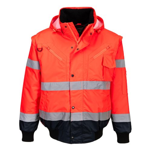 Hi-Vis 3 az 1-ben kontrasztos bomber dzseki 