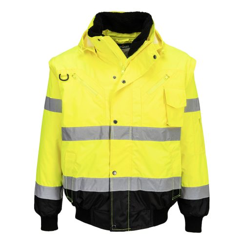 Hi-Vis 3 az 1-ben kontrasztos bomber dzseki 