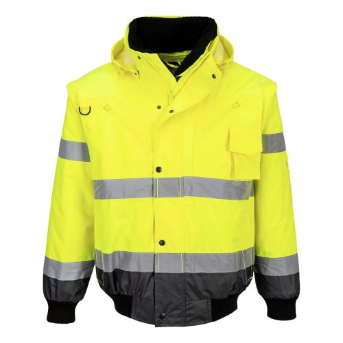 Hi-Vis 3 az 1-ben kontrasztos bomber dzseki 