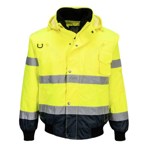 Hi-Vis 3 az 1-ben kontrasztos bomber dzseki 