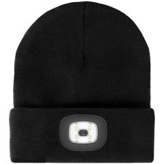 Téli kötött akril sapka LED fénnyel, fekete