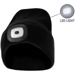 Téli kötött akril sapka LED fénnyel, fekete
