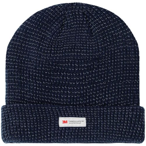 Téli kötött sapka tengerészkék fényvisszaverő