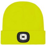Téli sapka akril kötött LED sárga