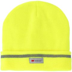 Akril kötött téli sapka sárga fényvisszaverő