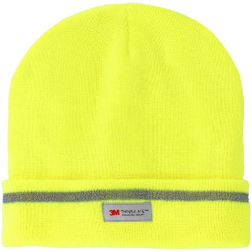 Akril kötött téli sapka sárga fényvisszaverő