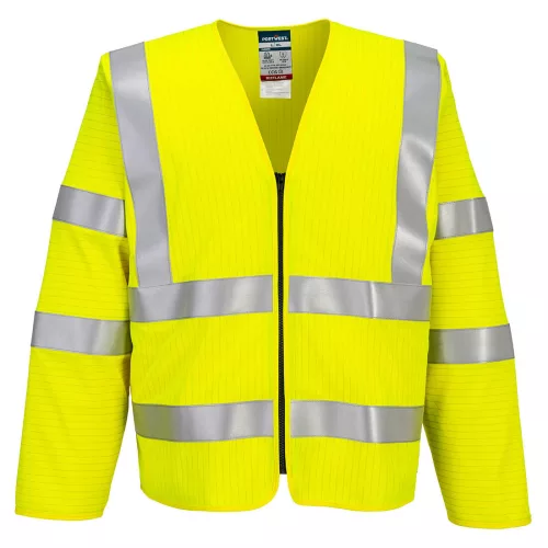 Bizflame Hi-Vis FR hosszú ujjú cipzáras mellény