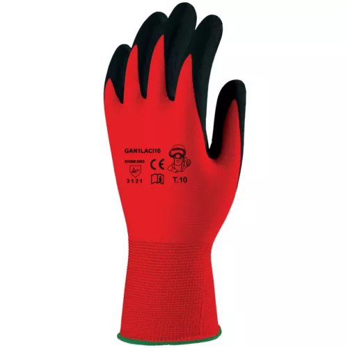 MÁRTOTT FEKETE LATEX, PIROS TEXTIL KÉZHÁTTAL_10 (csgt)