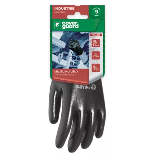 SZERELŐKESZTYŰ, SZÜRKE PA/FEKETE NITRIL MÁRTÁS, 3/4 HÁT_BLIS