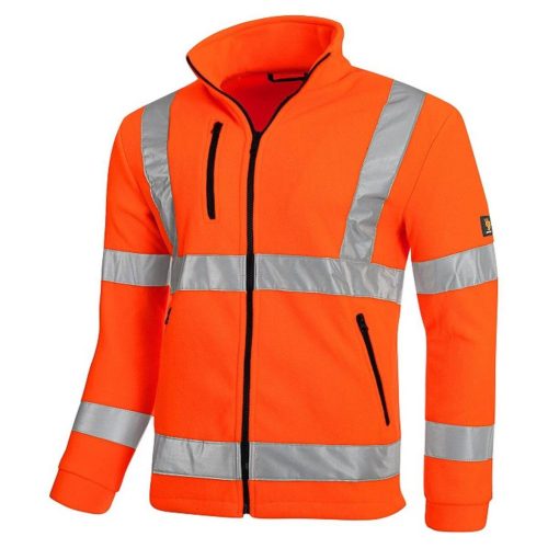 Polár láthatósági cipzáras felső - narancs M