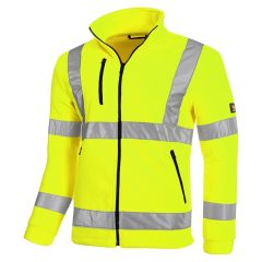 Polár láthatósági cipzáras felső - sárga S