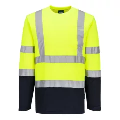 Kéttónusú, hosszú ujjú Cotton Comfort póló 