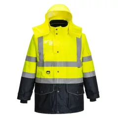 Hi-Vis 7 az 1-ben kontraszt Traffic kabát 
