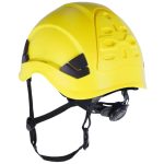 Magasban végzett munkához használt sárga színű Sallet védősisak