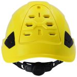 Magasban végzett munkához használt sárga színű Sallet védősisak