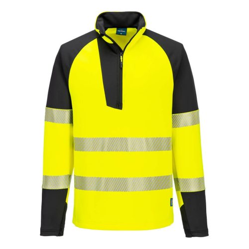 PW3 Hi-Vis 1/4 cipzáras hosszú ujjú póló