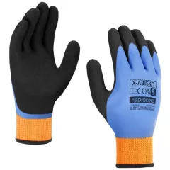  X-abisko bélelt kesztyű dupla latex réteggel, méret 10