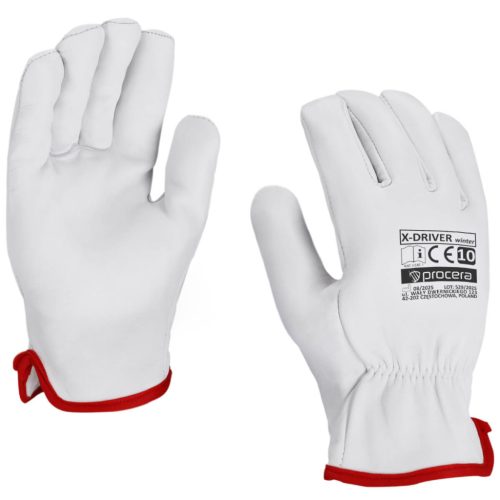 X-driver winter teljes bőr bélelt kesztyű fehér 11