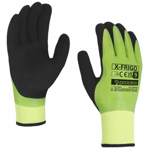  X- frigo bélelt kesztyű dupla latex réteggel, méret 10