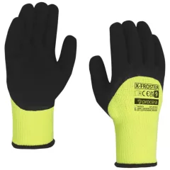  Latex habbal bevont bélelt kesztyű x-froster, méret 10