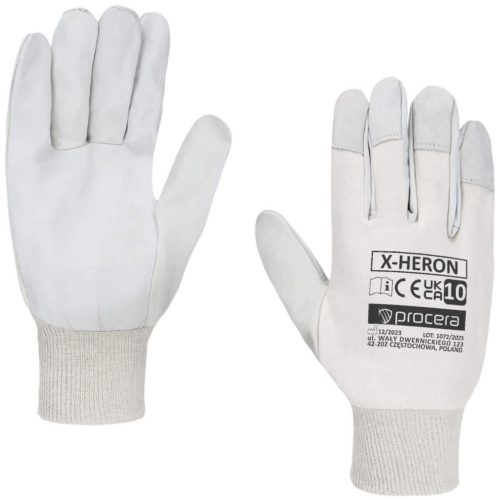 Kecskebőr, erősített védőkesztyű x-heron fehér 10