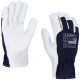 Kecskebőr, erősített védőkesztyű x-perfect sötétkék-fehér 10