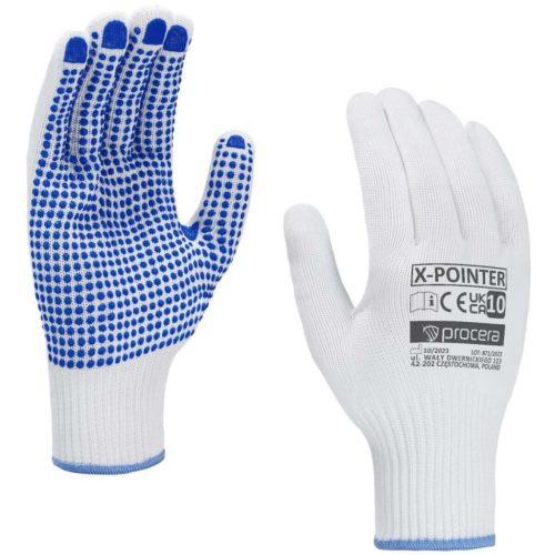 Poliészter védőkesztyű x-pointer pontozással, méret 10