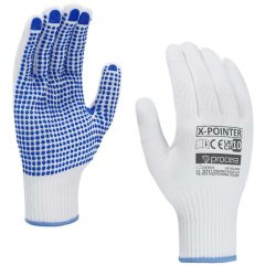  Poliészter védőkesztyű x-pointer pontozással, méret 8