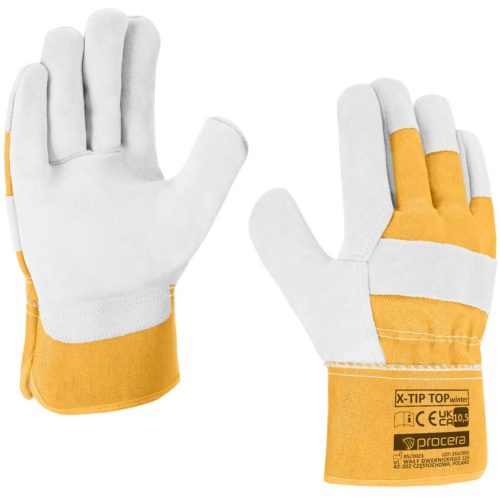  Bőr erősített, bélelt kesztyű x-tip téli, méret 105