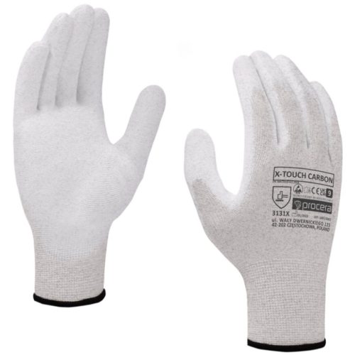  PU bevonatos védőkesztyű x-touch carbon ESD, méret 8