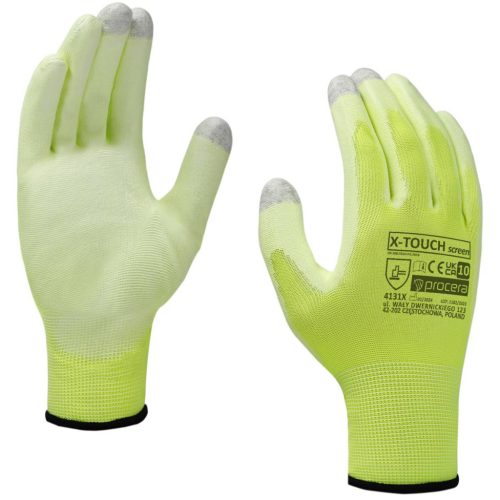  PU bevonatos védőkesztyű x-touch képernyő, méret 7
