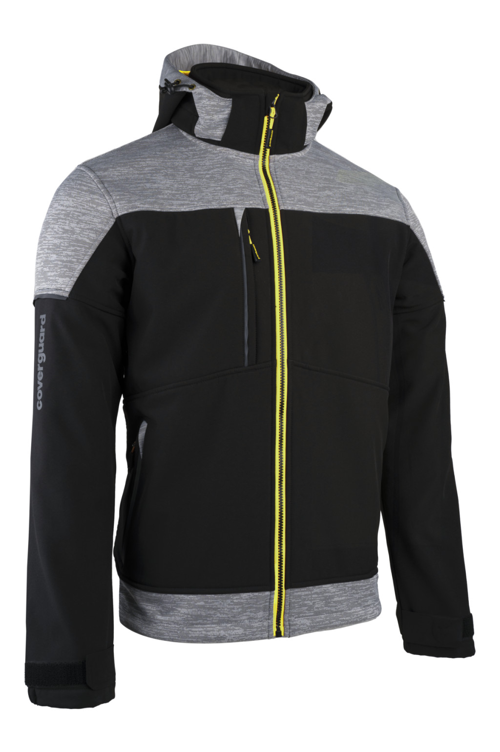 BANJO FEKETE/SZÜRKE SOFTSHELL DZSEKI, LIME CIPZÁR_S