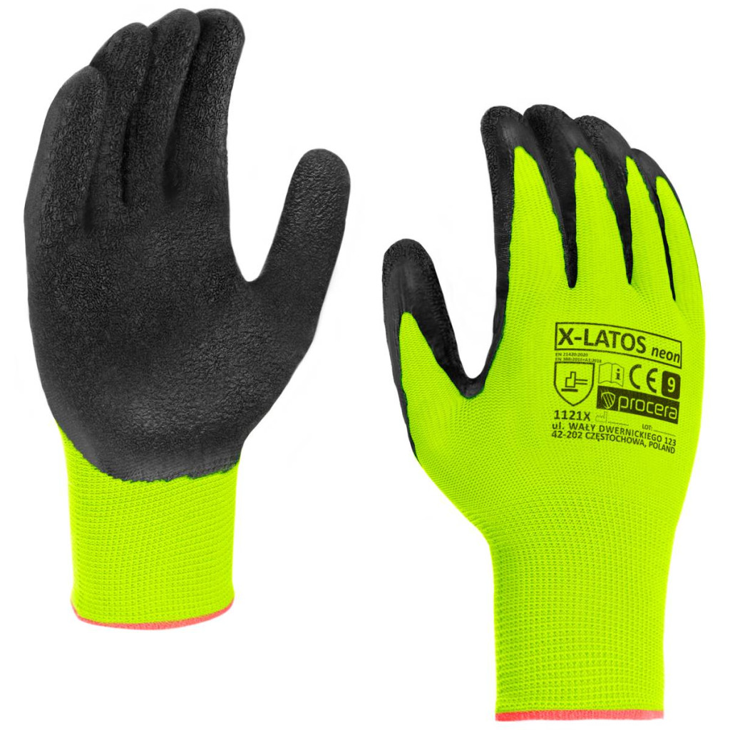 Latex x-latos neon védőkesztyű 8