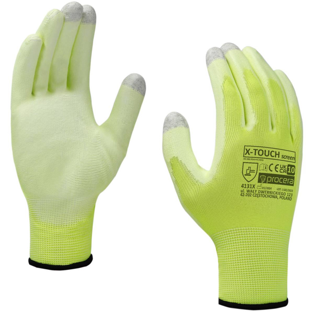 PU bevonatos védőkesztyű x-touch képernyő, méret 10 PU bevonatos védőkesztyű x-touch képernyő, méret 10